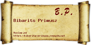 Bibarits Primusz névjegykártya